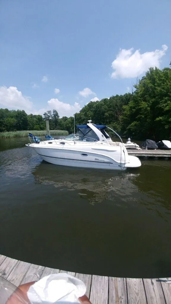 Slide: The Image of 2004 Chaparral Signature 270 boat at dock. - 1