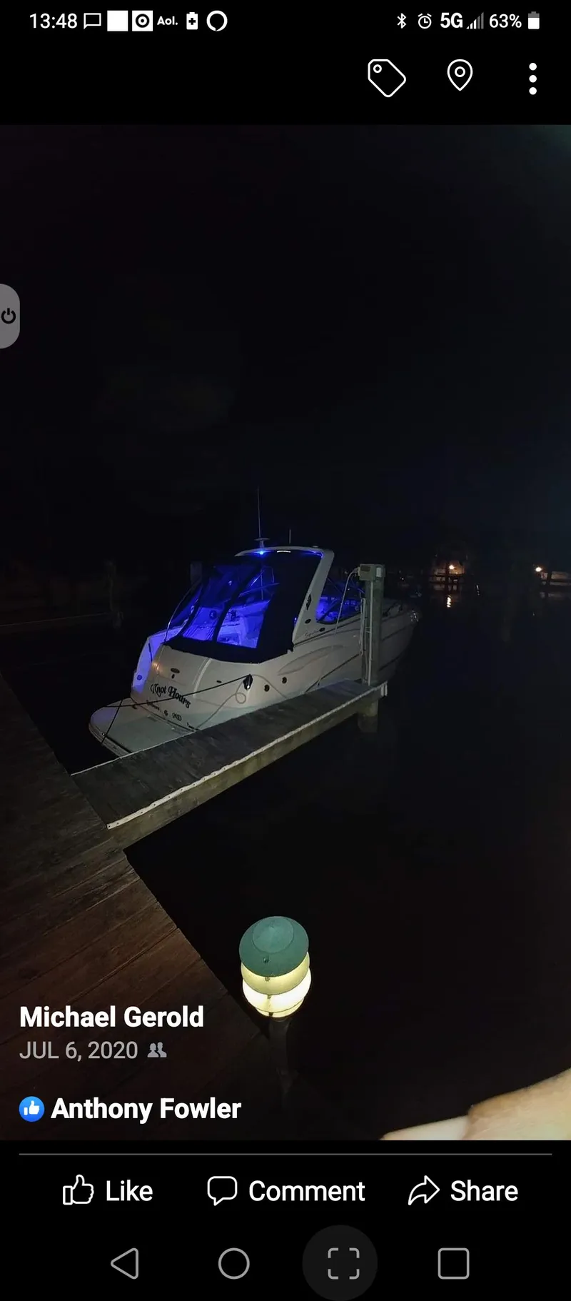 Slide: The Image of 2004 Chaparral Signature 270 boat docked at night. - 7