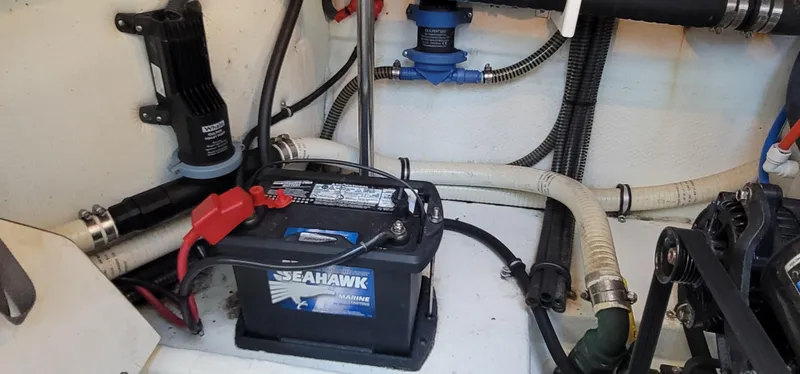 Slide: The Image of Battery in engine compartment of 2012 Formula 37 Performance Cruiser. - 47