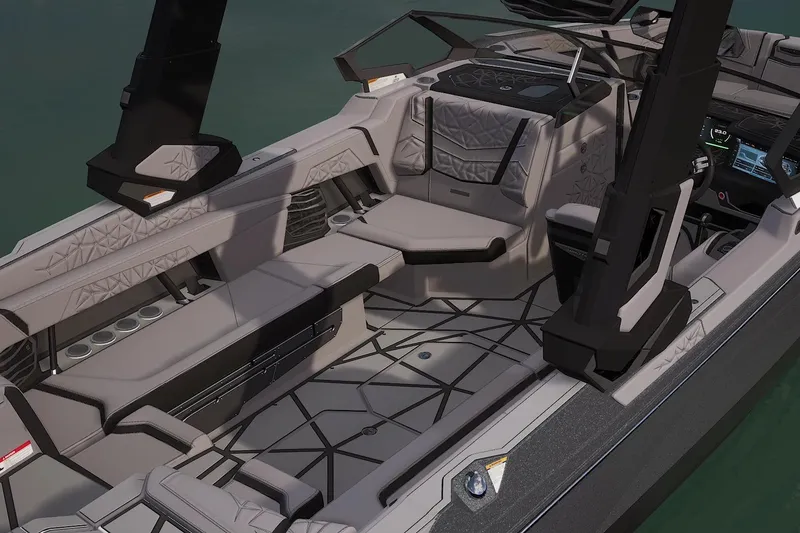 Slide: The Image of 2026 Nautique Super Air Nautique G25 Paragon interior with luxurious seating and modern design. - 7