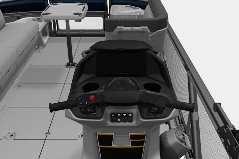 Slide: The Image of 2026 Sea-Doo Switch Cruise 21 interior with steering console and seating area. - 3