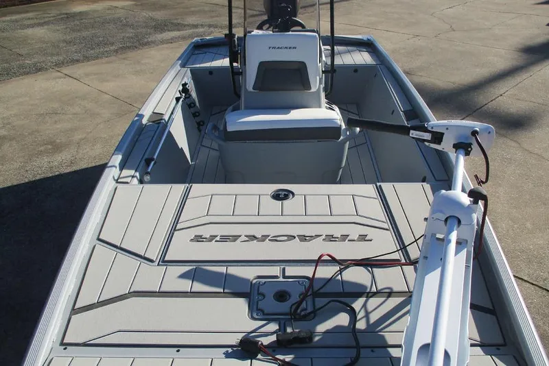 Slide: The Image of 2026 Tracker Bass Tracker Classic CC boat with sleek deck design and modern features. - 8