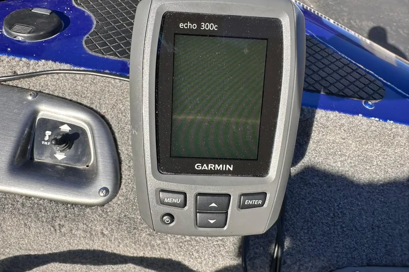 Slide: The Image of Garmin echo 300c fishfinder on 2011 Tracker Pro Team 175 TF boat dashboard. - 16
