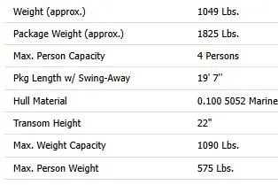 Slide: The Image of 2011 Tracker Pro Team 175 TF specifications: weight 1049 lbs, max capacity 4 persons, hull 5052 marine. - 32