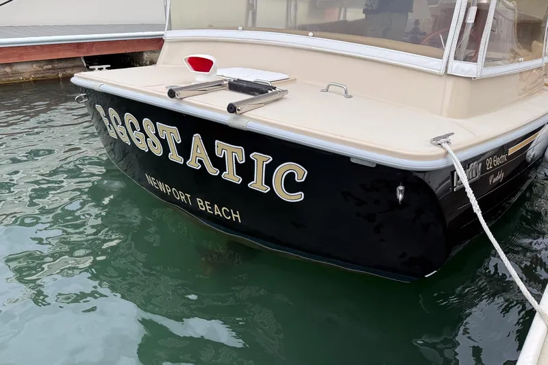 Slide: The Image of 2007 Duffield Cutty Cabin boat named "EGGSTATIC" docked at Newport Beach. - 2