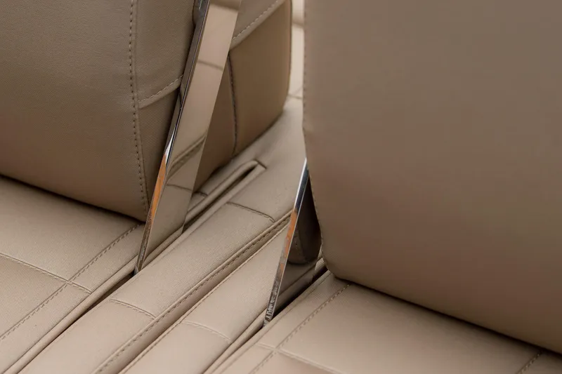 Slide: The Image of Luxurious beige leather seating detail on 2024 Pardo Yachts P43. - 15