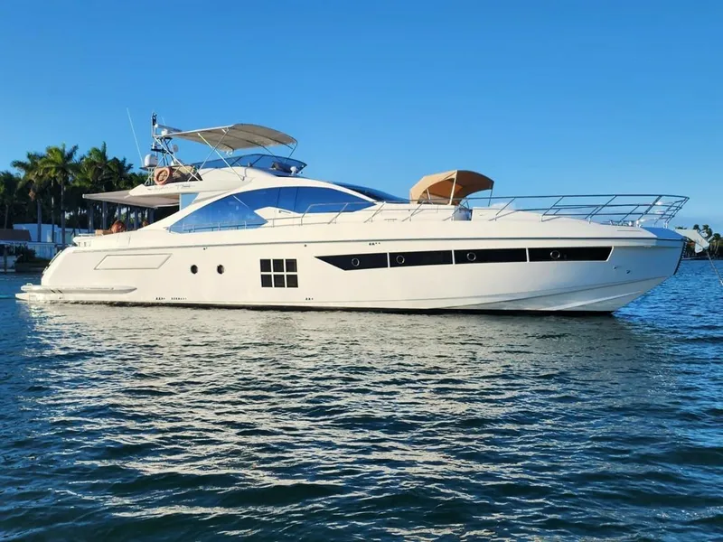 The Image of 2019 Azimut 77S luxury yacht on calm water. - 0