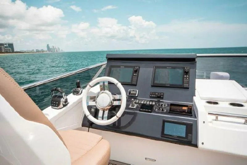 Slide: The Image of Helm of 2019 Azimut 77S yacht with ocean view. - 32