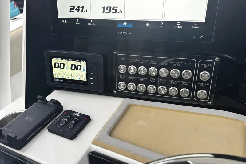 Slide: The Image of Control panel of 2021 Sea Fox 328 Commander with joystick and display. - 10