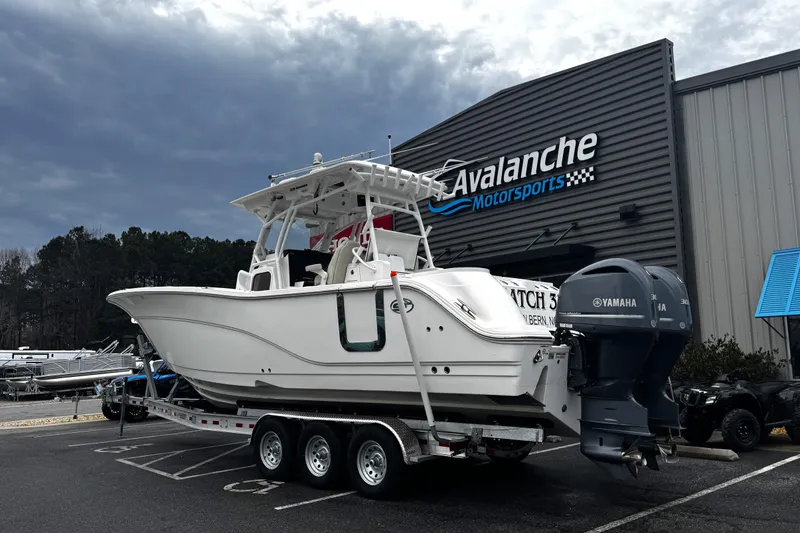 The Image of 2021 Sea Fox 328 Commander boat on trailer at Avalanche Motorsports. - 2