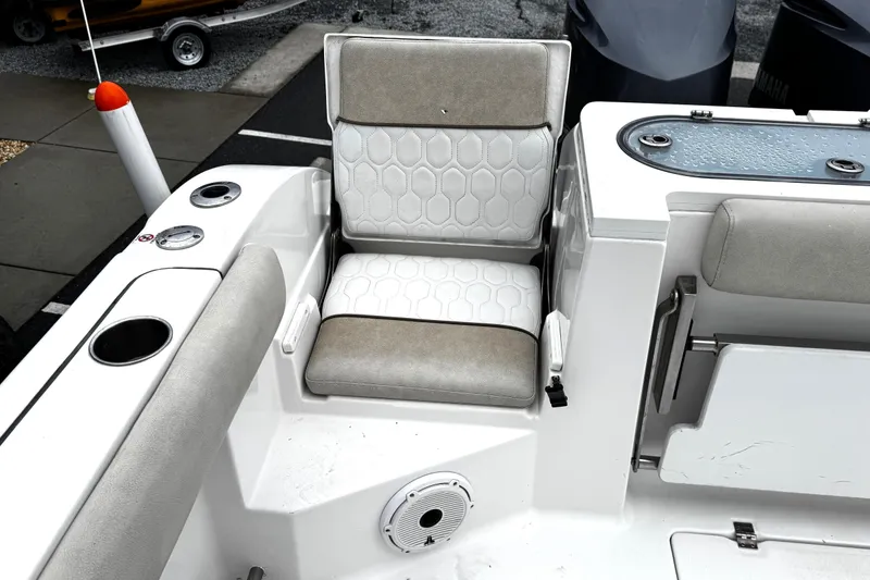 Slide: The Image of Interior storage space of 2021 Sea Fox 328 Commander with yellow life jackets. - 38