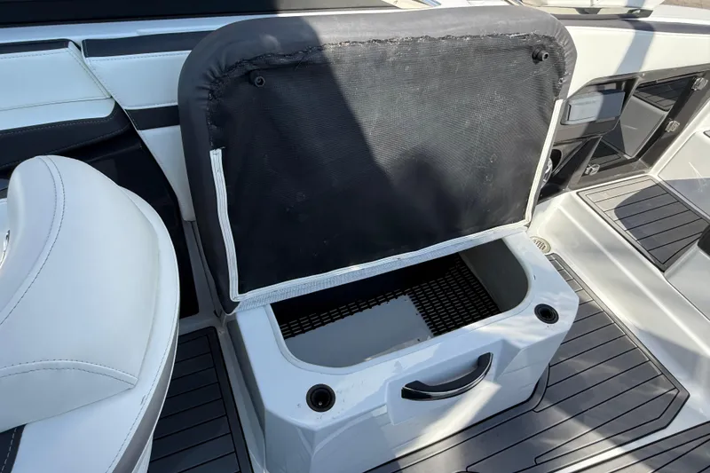 Slide: The Image of Open storage compartment on 2018 Monterey 278 SSC boat deck. - 14