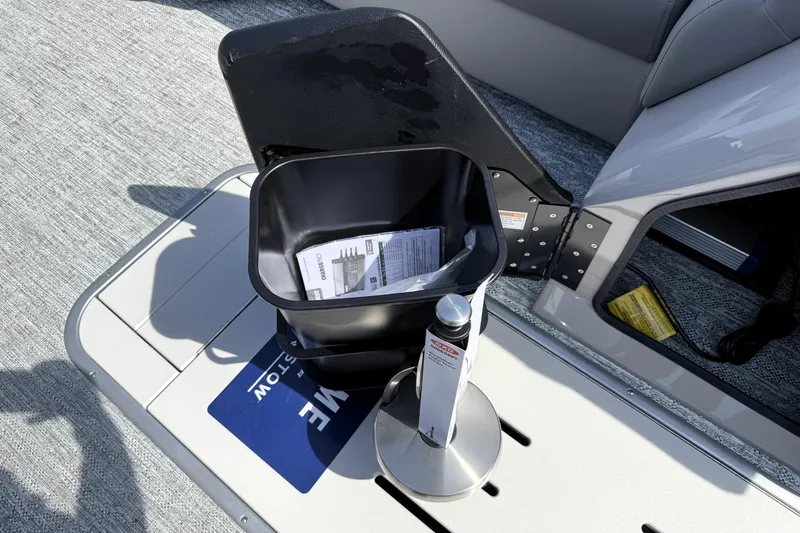Slide: The Image of Premier 230 Sunsation Angler 2pt boat interior with storage compartment, 2026 model. - 25
