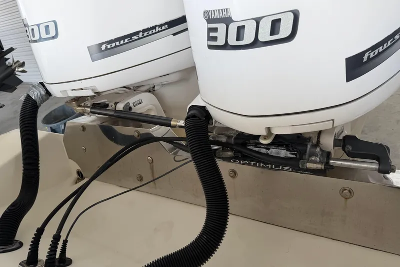Slide: The Image of 2015 Cobia 344 Center Console with Yamaha 300 four-stroke engines, Optimus steering system. - 153