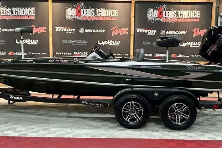 The Image of 2026 Triton 19 TrX boat on display at Anglers Choice event. - 1