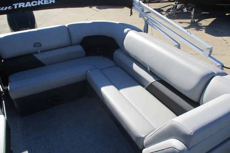 Slide: The Image of 2026 Sun Tracker Party Barge 20 DLX with spacious, comfortable seating. - 9