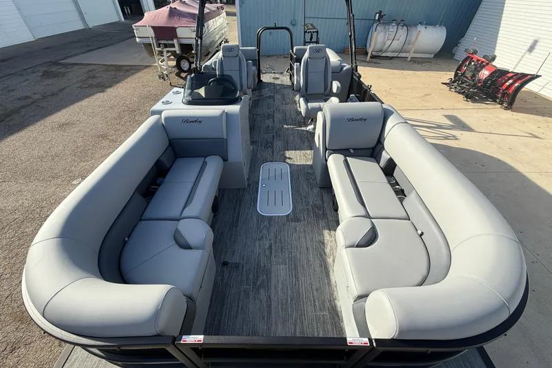 Slide: The Image of 2026 Bentley Pontoons Legacy 243 Navigator with spacious seating and modern design. - 11