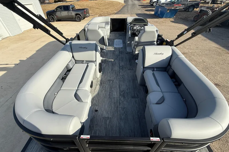 Slide: The Image of 2026 Bentley Pontoons Legacy 243 Navigator with spacious seating and modern design. - 27