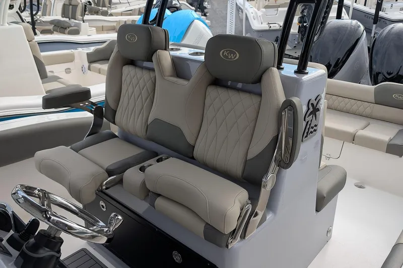 Slide: The Image of Luxury seating on 2026 Key West 291 FS boat, featuring premium upholstery and modern design. - 16