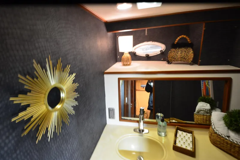 Slide: The Image of Luxurious bathroom interior of 1990 Jefferson 52 Marquessa ED yacht with elegant decor. - 39