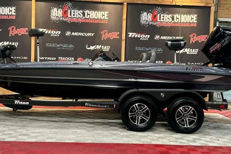 The Image of 2026 Triton 18 TrX boat on display at Anglers Choice event. - 1