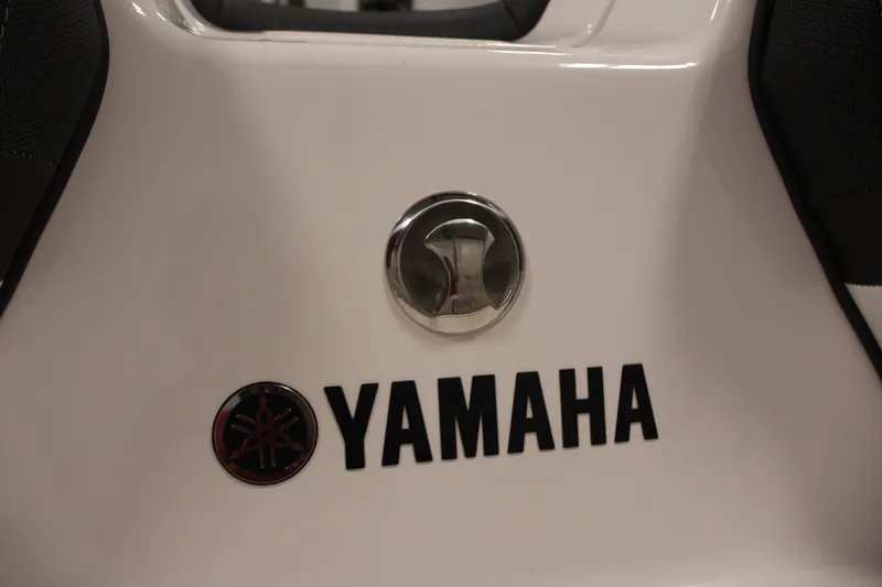 Slide: The Image of 2026 Yamaha SX195 boat logo and emblem on white surface. - 45