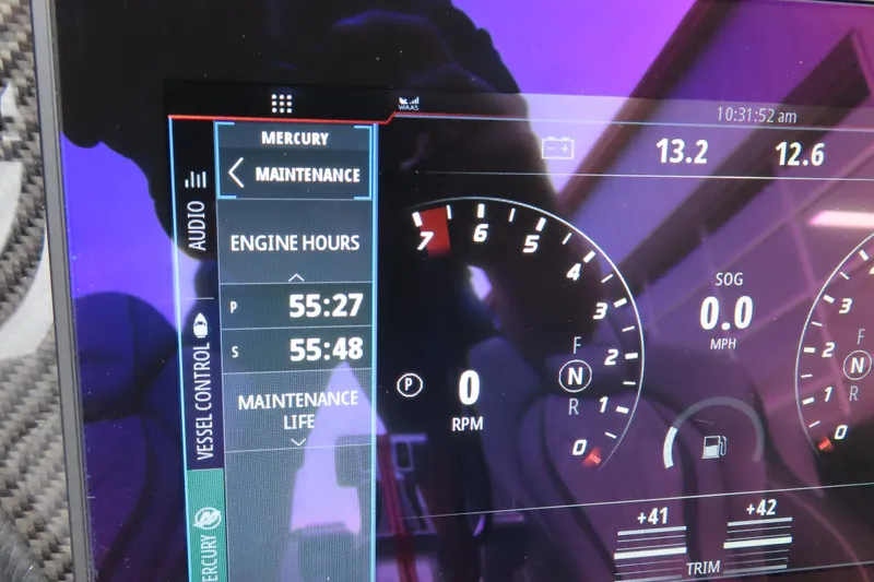 Slide: The Image of Digital dashboard of MTI 390X 2025 showing engine hours and maintenance details. - 19