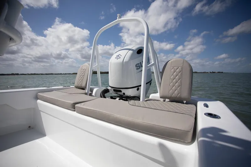 Slide: The Image of Manufacturer Provided Image: Savannah SS21 boat 2025 on open water with blue sky. - 12