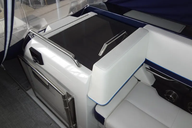 Slide: The Image of 2023 Formula 380 Super Sport Crossover I/O interior with sleek seating and modern design. - 26