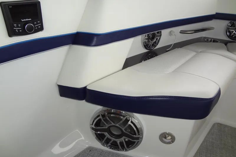 Slide: The Image of 2023 Formula 380 Super Sport Crossover I/O boat deck, featuring sleek design and stainless steel fittings. - 48