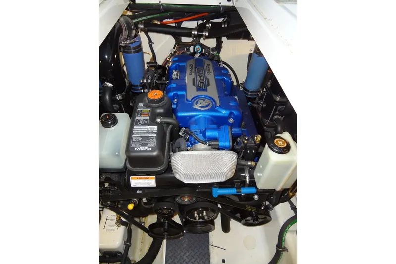 Slide: The Image of Engine compartment of 2023 Formula 380 Super Sport Crossover I/O boat. - 67