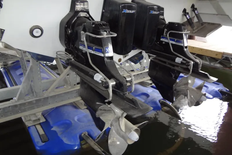 Slide: The Image of Fire suppression system in 2023 Formula 380 Super Sport Crossover I/O engine room. - 76