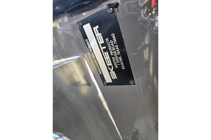 Slide: The Image of 2026 Skeeter ZXE21 hull identification plate, Kilgore, Texas. - 48