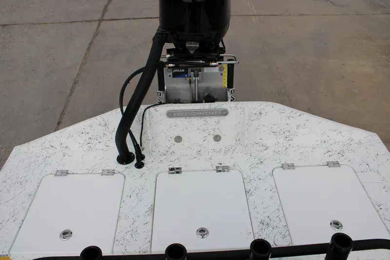 Slide: The Image of 2026 Freedom Boats 16' Eagle with marbled deck and motor mount. - 12