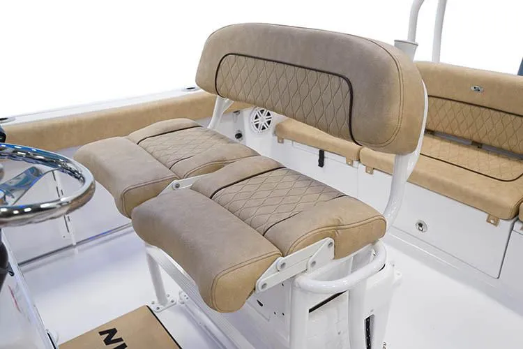 Slide: The Image of 2020 Sportsman Heritage 231 Center Console storage area with wiring and equipment. - 18