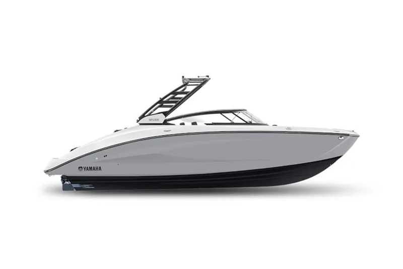 Slide: The Image of 2026 Yamaha Boats 252S, sleek white design, side view, modern watercraft. - 5