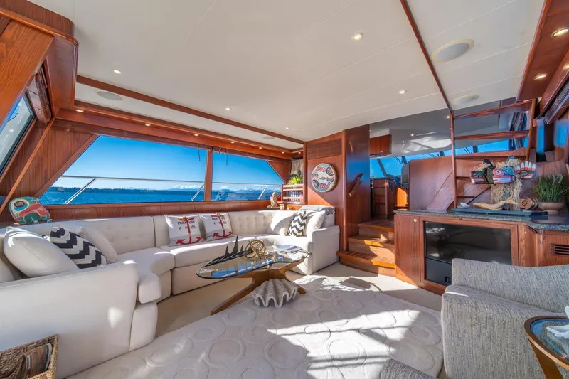 Slide: The Image of Luxurious interior of 1998 West Bay 58 Sonship Pilothouse MY yacht with elegant furnishings. - 15