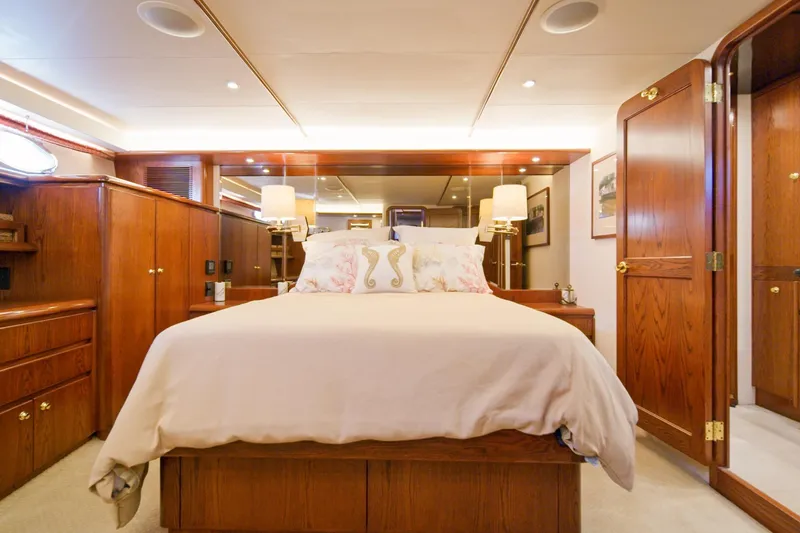Slide: The Image of Luxurious bedroom interior of 1998 West Bay 58 Sonship Pilothouse MY yacht. - 30