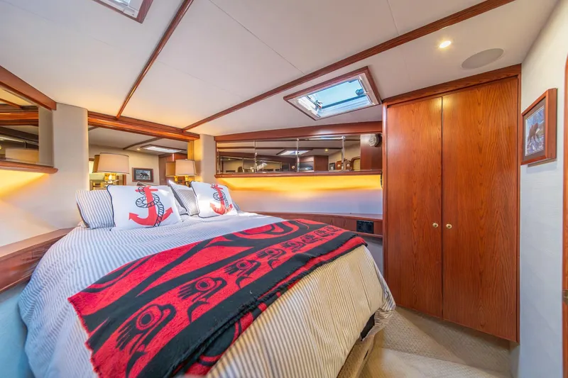 Slide: The Image of Luxurious bedroom interior of 1998 West Bay 58 Sonship Pilothouse MY yacht. - 42