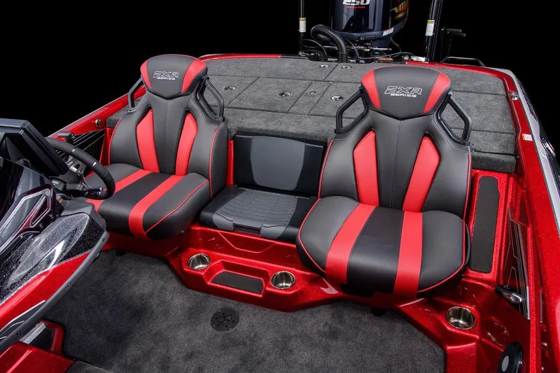 Slide: The Image of Manufacturer Provided Image: 2021 Skeeter FXR 21 boat interior with red and black seats. - 11