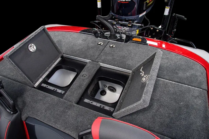 Slide: The Image of Manufacturer Provided Image: 2021 Skeeter FXR 21 boat storage compartments and livewells. - 13