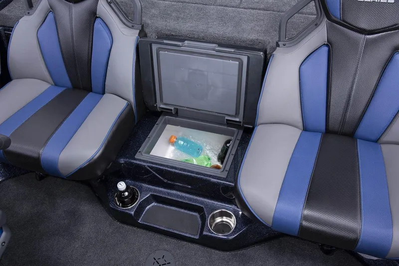 Slide: The Image of Manufacturer Provided Image: 2021 Skeeter FXR 21 boat interior with storage compartment and two seats. - 9