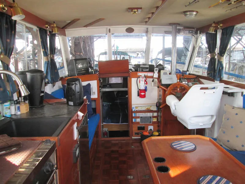 Slide: The Image of Interior of a 1966 Grand Banks 32 Sedan yacht. - 10