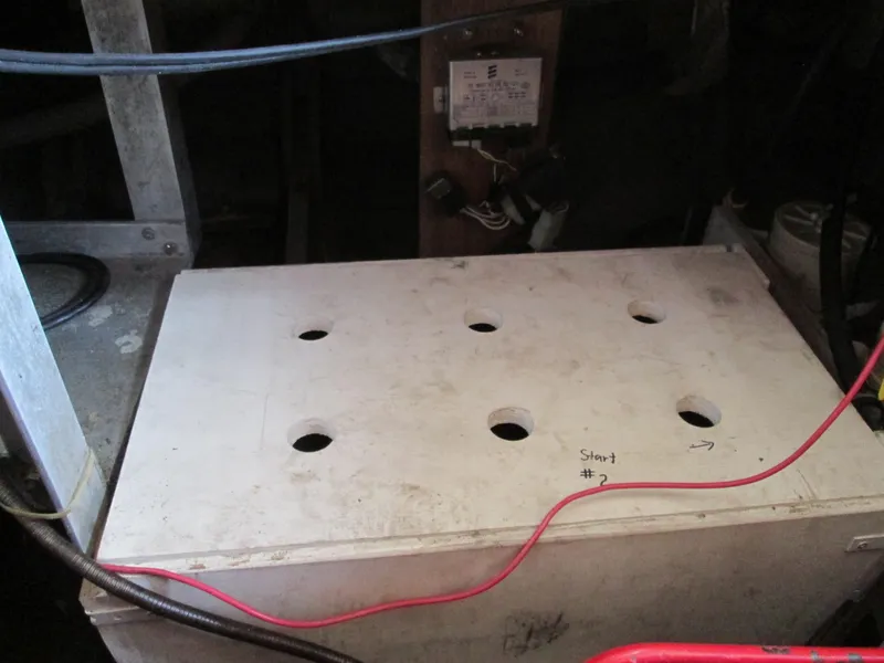 Slide: The Image of Engine compartment of 1966 Grand Banks 32 Sedan boat. - 22