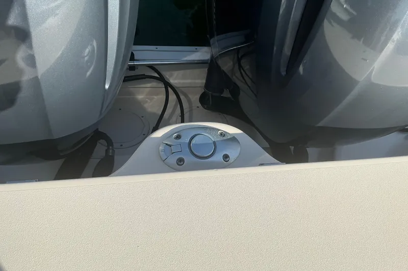 Slide: The Image of 2020 Grady-White Freedom 275 boat engine controls and wiring detail. - 12