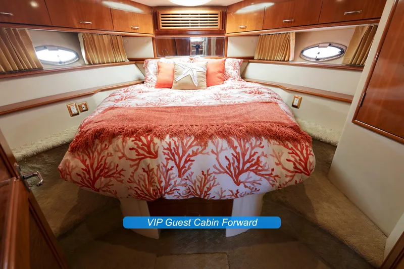 Slide: The Image of Luxurious bathroom in 2004 Carver 466 Motor Yacht with elegant fixtures and granite countertop. - 25