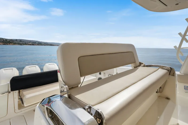 Slide: The Image of 2018 Boston Whaler 420 Outrage boat interior with ocean view. - 63