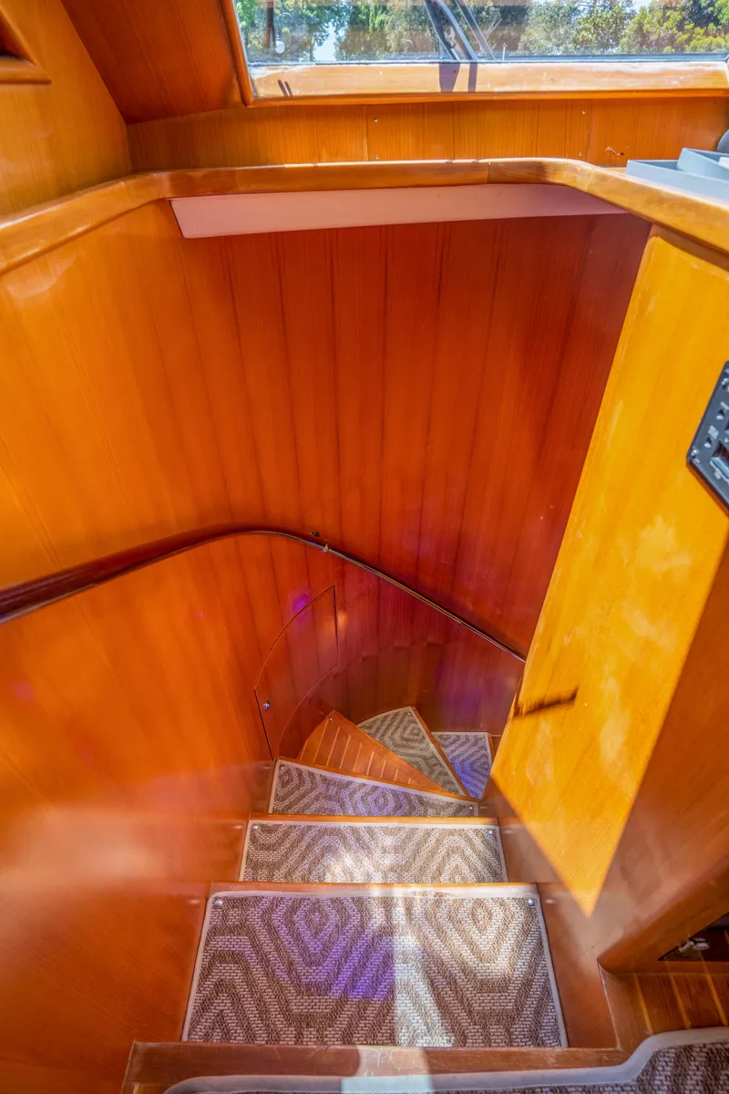 Slide: The Image of Wooden staircase in Symbol 58 yacht, year 2002. - 23