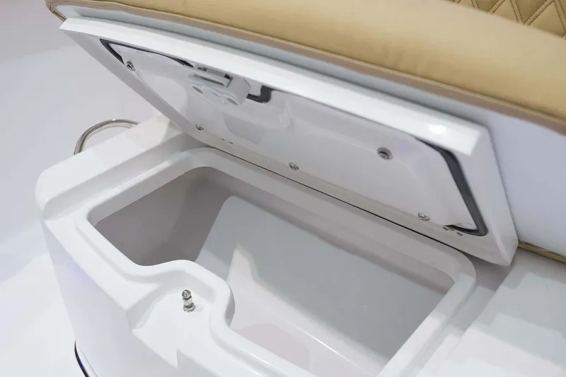 Slide: The Image of Manufacturer Provided Image: Open storage compartment on 2024 Sportsman Open 302 Center Console boat. - 28