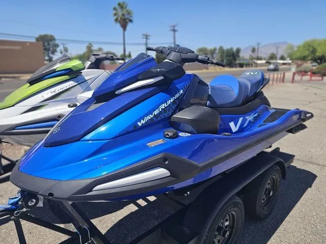 Slide: The Image of 2026 Yamaha WaveRunner VX Limited in blue on trailer. - 3